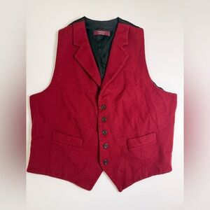 Vintage Nordstrom Burgundy Wool-Blend Vest with Black Lining